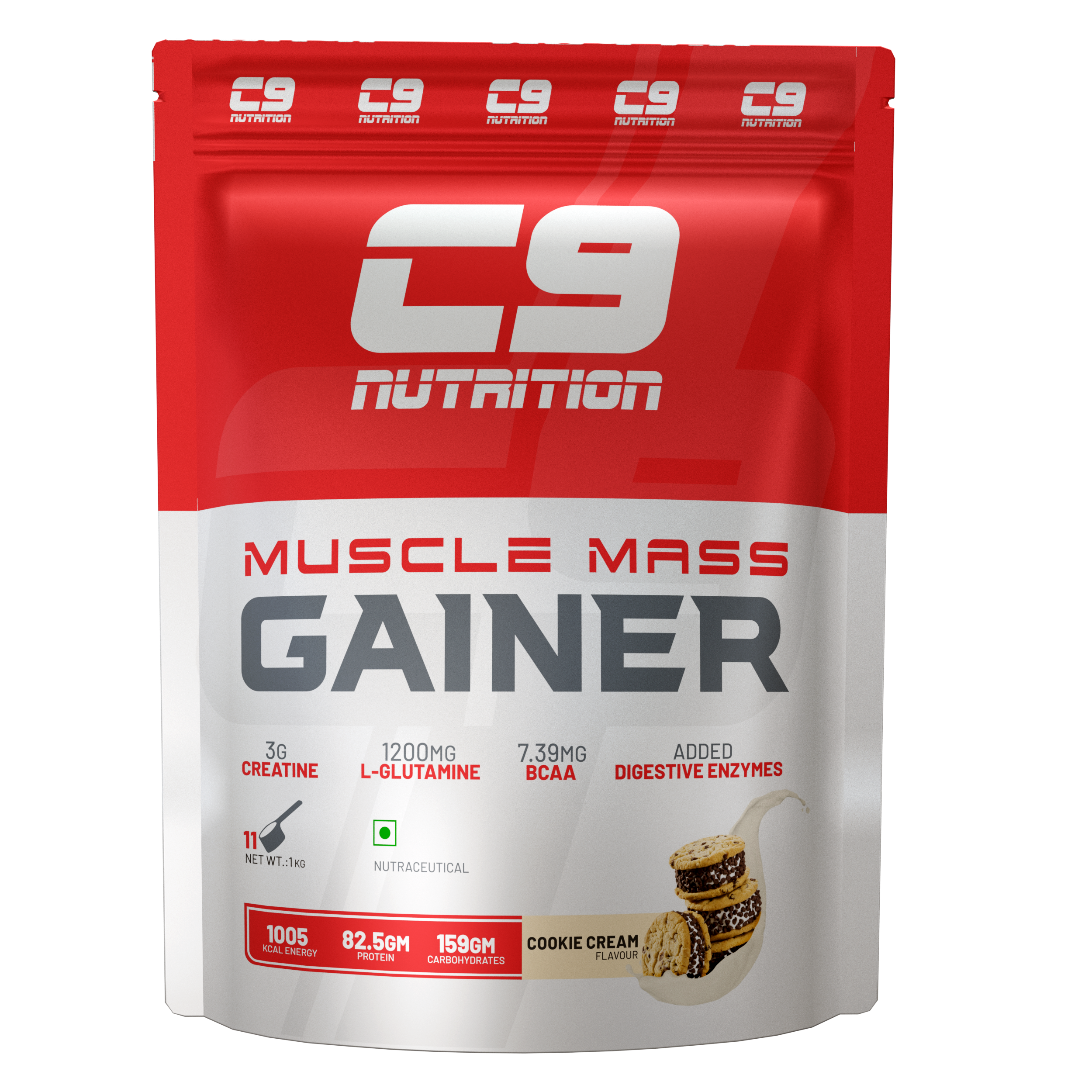 Muscle Mass Gainer | 82.5g Protein | 1005 Kcal | 159g Carbs | 1kg & 3kg
