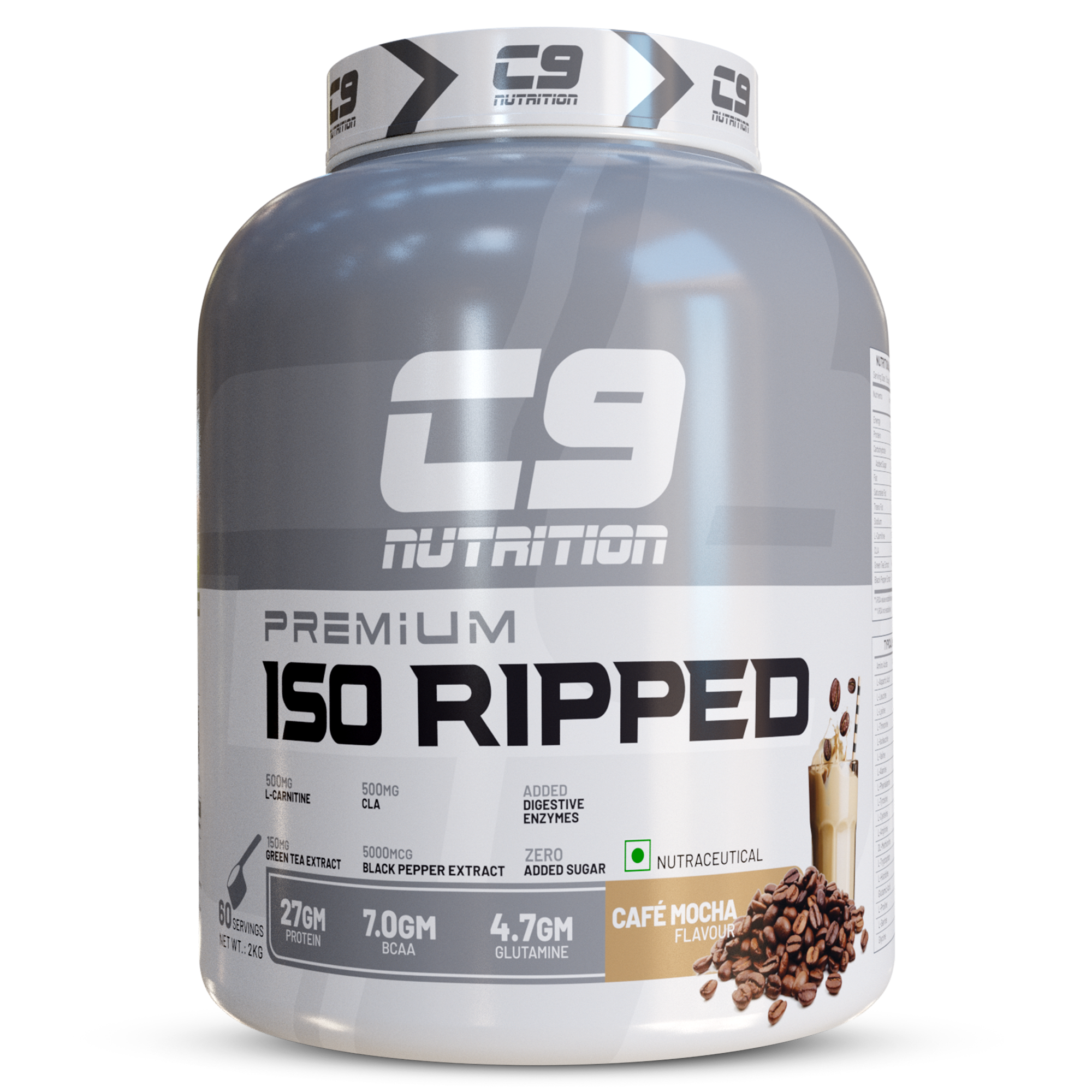 ISO Ripped Whey Protein Isolate | 27g Protein | 7g BCAA | 4.7g Glutamine | 2kg - Whey Isolate Protein