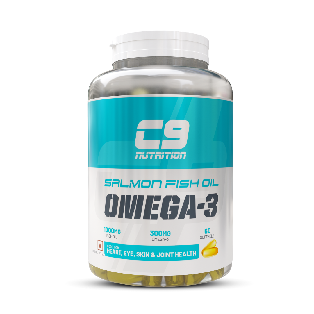 C9 Nutrition Fish Oil Capsules | Omega-3 for Heart, Brain & Joint Health | 1000mg EPA & DHA | 60 Softgels - Omega 3