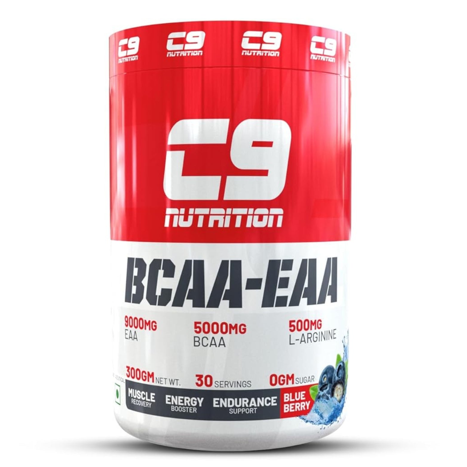 C9 Nutrition BCAA + EAA Powder | 5000mg BCAA, 9000mg EAA | Sugar-Free | 30 Servings | Vegetarian | 300g - BCAA + EAA