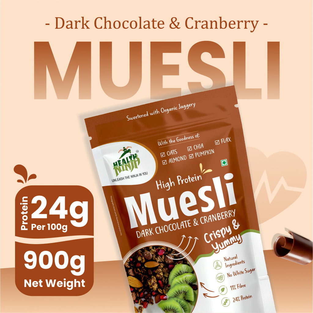 High Protein Health Ninja Dark Chocolate Muesli - Healthy Snacking