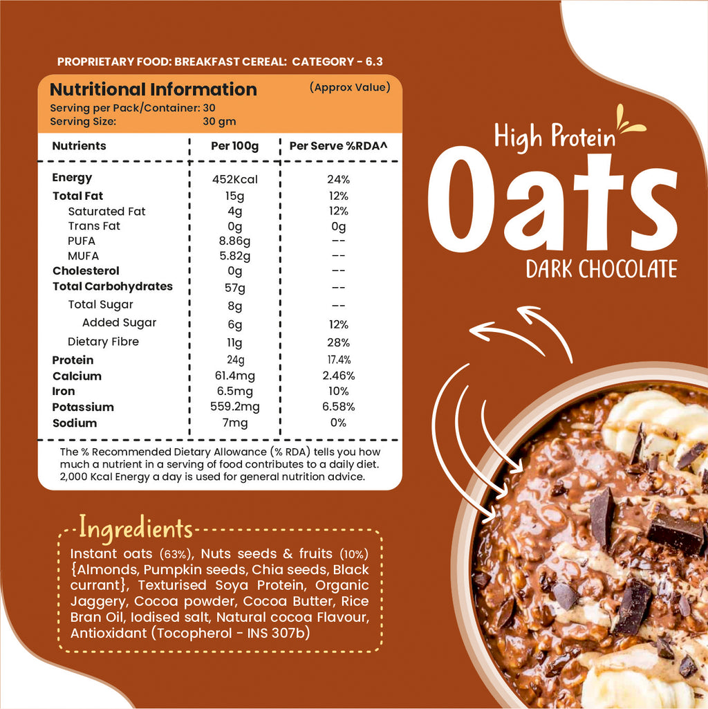 High Protein Health Ninja Dark Chocolate Oats - Healthy Snacking